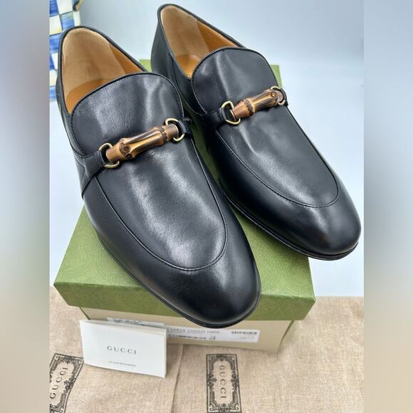 Men’s Gucci, bamboo horse bit leather loafers size 13 made in Italy - Picture 1 of 12